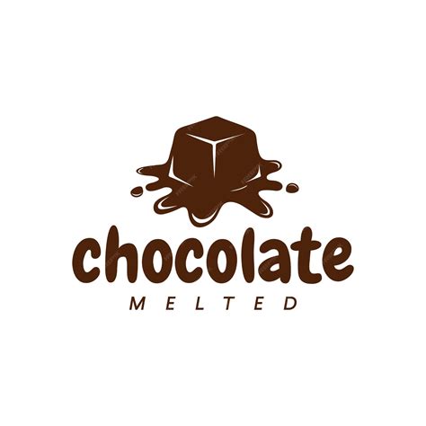 Logotipo De Chocolate Derretido Goteando Vector Premium