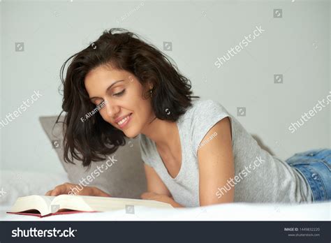 Brunette Latina Woman Lying On Bed Stock Photo Shutterstock