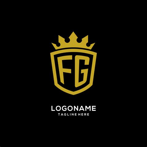 Initial Fg Logo Shield Crown Style Luxury Elegant Monogram Logo Design