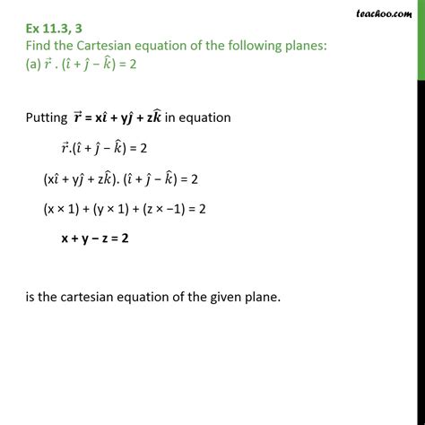 Question A Find Cartesian Equation Of Plane R I J K