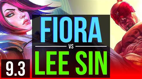 Fiora Vs Lee Sin Top Early Solo Kills Euw Master V Youtube