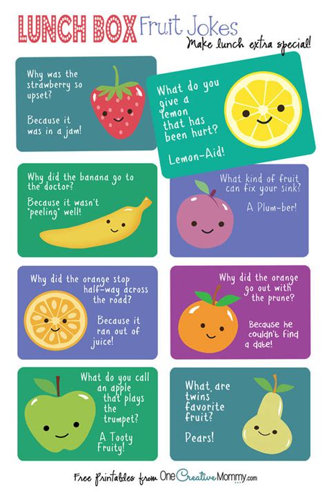 Lunch Box Jokes {Cute Fruit Jokes!} - onecreativemommy.com