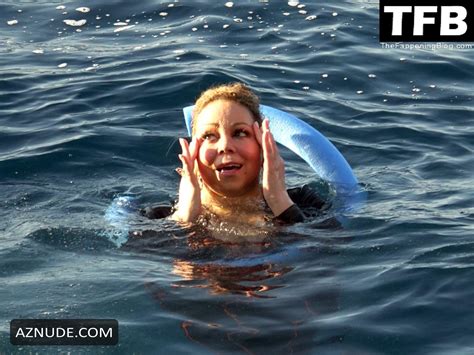 Mariah Carey Sexy Seen Showcasing Her Hot Tits In The Sea In Capri Aznude