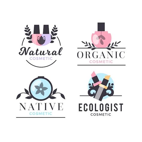 Colección de logotipos de cosméticos de la naturaleza Vector Premium