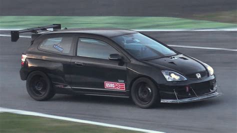 400hp Turbo Honda Civic EP3 Accelerations Fly Bys On Track YouTube