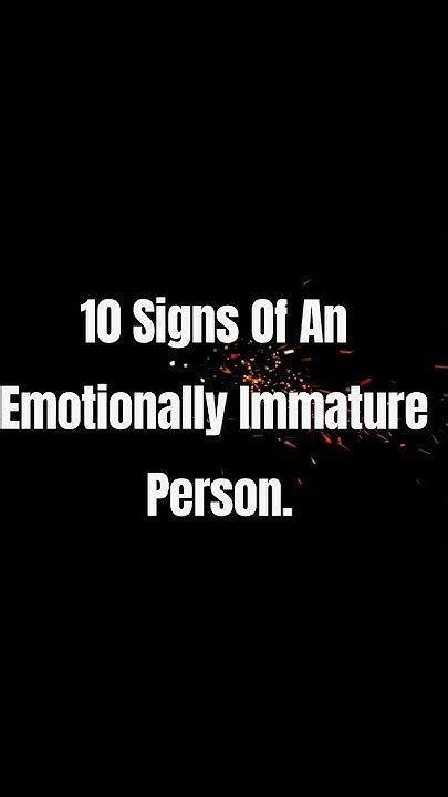 10 Signs Of An Emotionally Immature Person Youtube