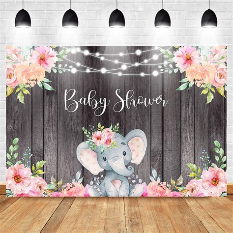 Buy Mocsicka Elephant Baby Shower Background Pink Baby Girl Elephant