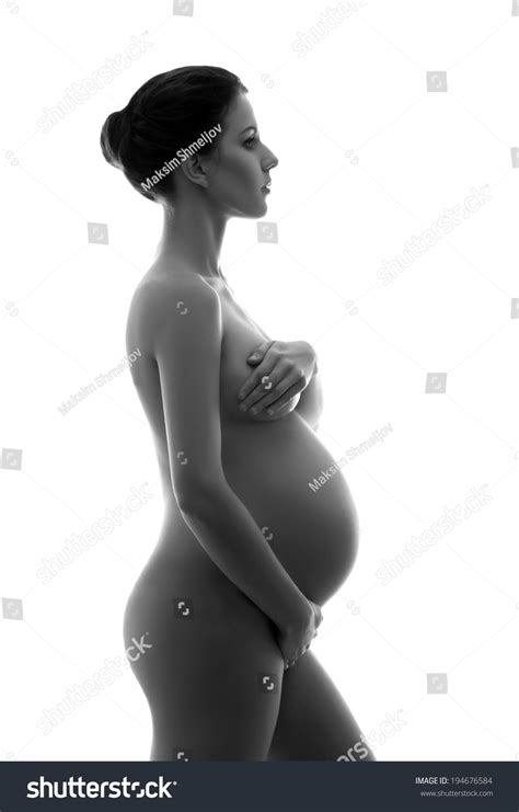 Naked Pregnant Woman Beautiful Belly Over Stock Photo Shutterstock