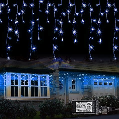 FUNPENY Icicle Lights 360 LED Icicle Snow Falling Christmas Lights