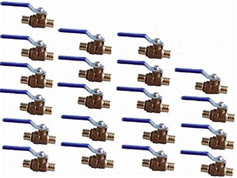 Amazon EZ Fluid 20 Pack 1 2 Pex Brass Ball Valve Full Port