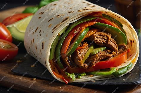 Premium Photo | Veggie Fajita Wrap