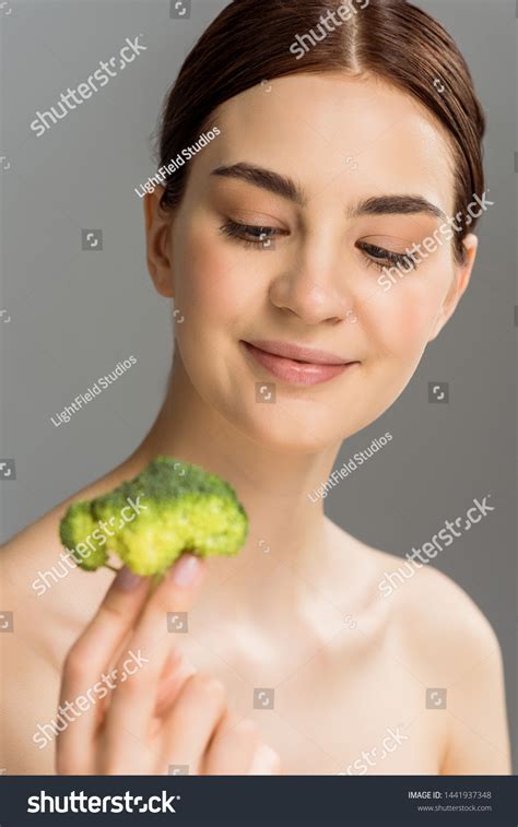 Selective Focus Happy Naked Woman Smiling Stock Photo Shutterstock