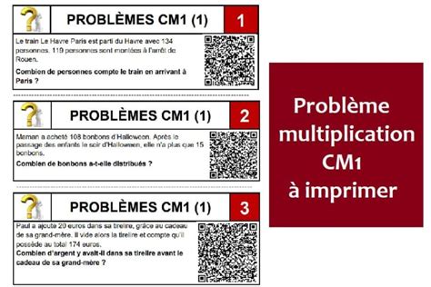 Problème multiplication CM1 à imprimer Prof Innovant