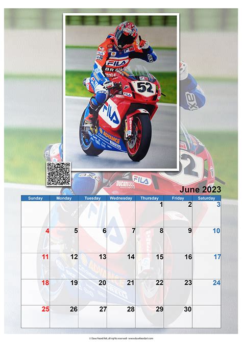 Motorcycle Racing Calendar 2023 Dave Foord Art