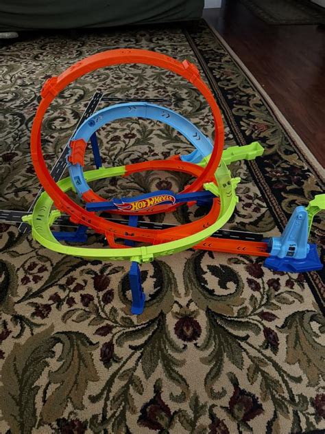 Hot Wheels Action Loop Cyclone Challenge Track Set With Scale Toy Car Easy Storage Macy S