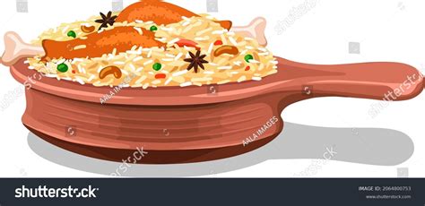 Vector Illustration Chicken Biryani Kerala Dum Stock Vector Royalty