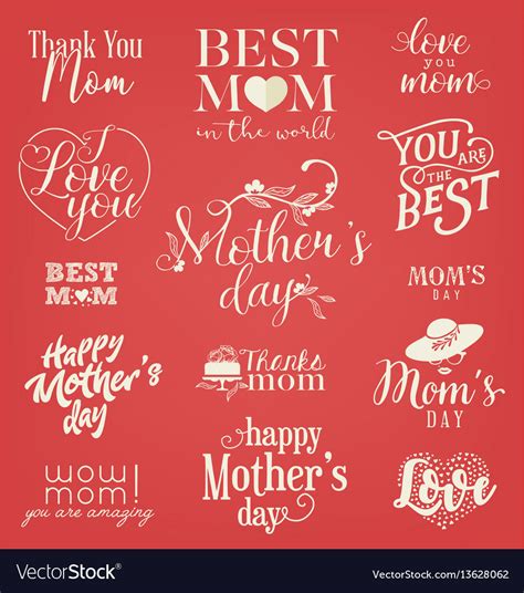 Mothers Day Design Elements Badges And Labels Vector Image