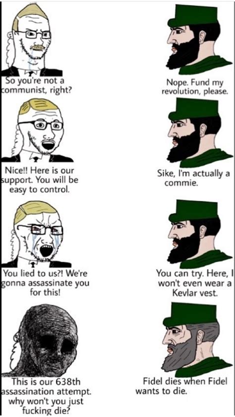 Soyjak Vs Yes Chad Cia Vs Castro Wojak Comics Know Your Meme