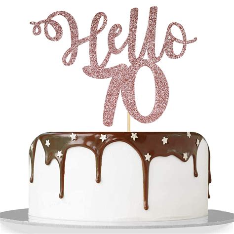 Buy FestikoHello 70 Rose Gold Glitter Cake Topper 70 Cake Topper 70th