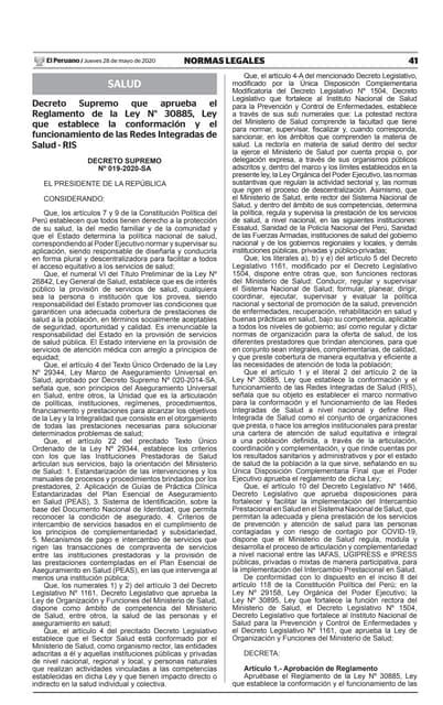 Decreto Supremo Que Aprueba El Reglamento De La Ley N 30885 Decreto