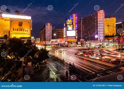 Intersection Of The Las Vegas Strip And Flamingo Road Editorial Photo