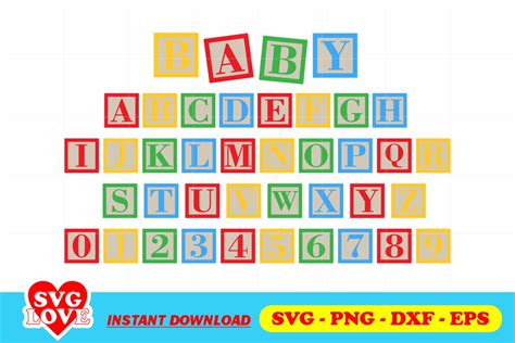 Baby Blocks Font Letters Svg Gravectory