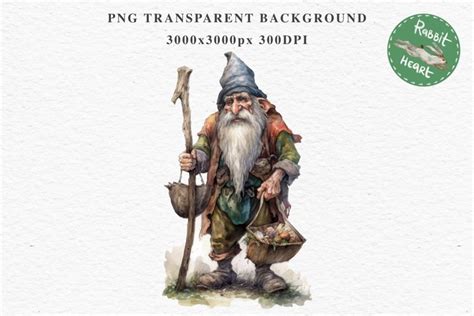 Forest Gnome House Fantasy Watercolor Fairytales Clipart PNG