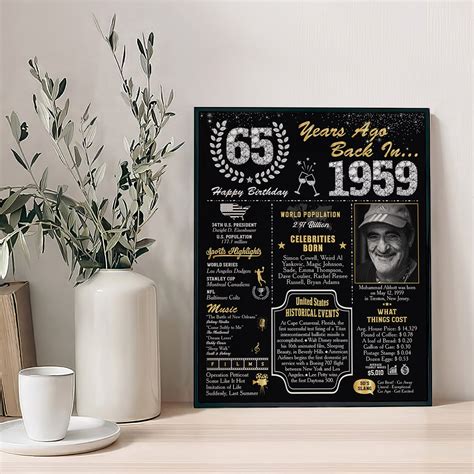 1959 Vintage Sign Board Custom 65th Birthday Poster 1959 Events