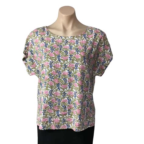 Suzannegrae Womens Approx Size M White Pink Blue Green Floral