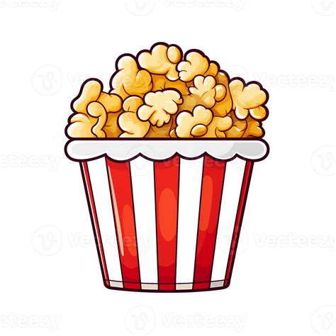 Cartoon Style Popcorn No Background Applicable to any Context Perfect ...