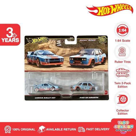 Hot Wheels Premium Twin Pack Pack Lancia Rally Fiat Abarth Gulf Shopee Singapore