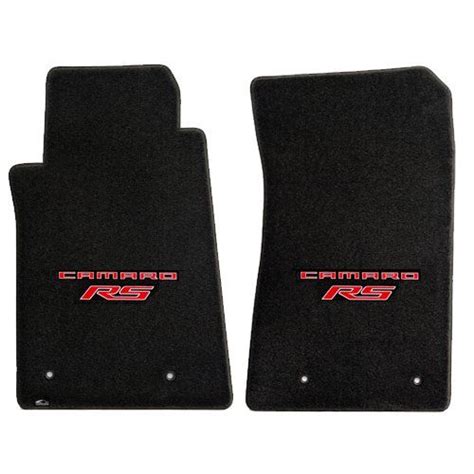 Camaro Ebony Black Ultimat Pc Floor Mats Red Camaro Rs Logos