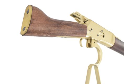 Aandk Real Wood M1873 Sawed Off Gas Lever Action Rifle Gold Airsoft