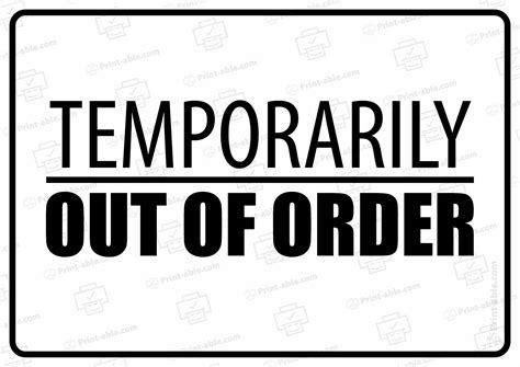 Out Of Order Sign Printable 3447 | Print-able.com