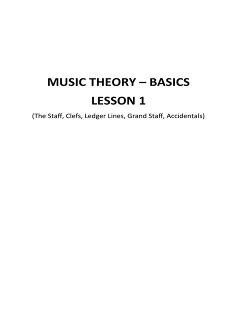 Music Theory Basics Staff Clefs Notes And More Pdf Clef Pitch