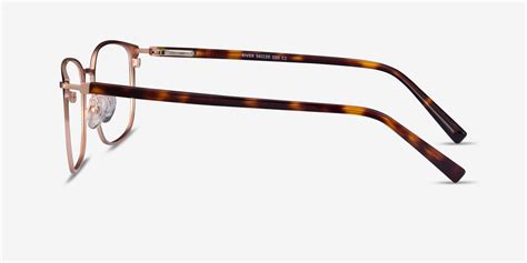 River Rectangle Black Rose Gold Full Rim Eyeglasses Eyebuydirect Canada