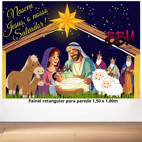 Painel Natalino Para Imprimir - PAINEL NATAL CRISTÃO NASCIMENTO DE JESUS - PARA IMPRIMIR - BBM | Ho...
