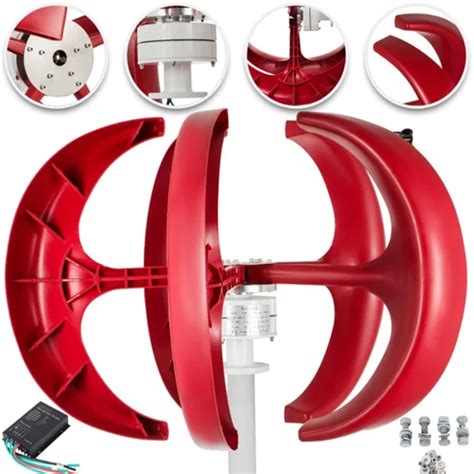 W V V Wind Turbine Generator Red Lantern Vertical Wind Generator