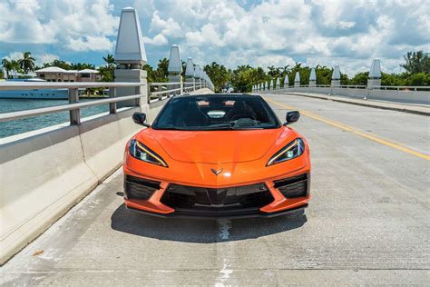 Chevrolet Corvette C8 Convertible Orange Boston Luxury Car Rental