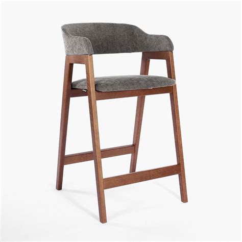 Outlet! Стул Челси барный темно-серая ткань массив бука (орех) (х ...