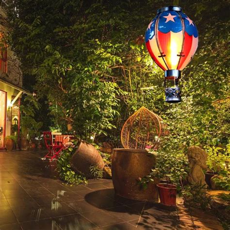 Hot Air Balloon Solar Lantern Outdoor Solar Hanging Lights Waterproof For Garden Eur
