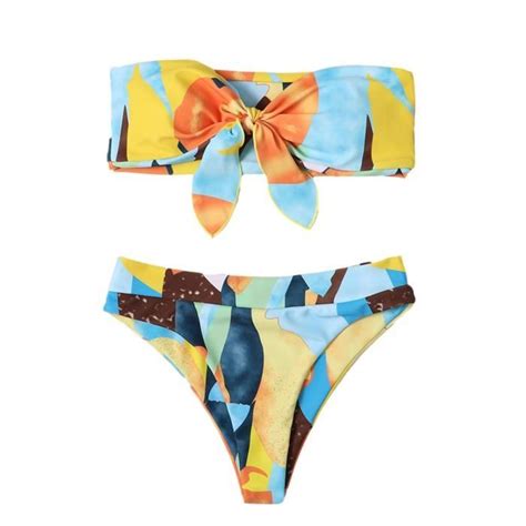 Maillot De Bain Femmes Mode Imprimer Sexy Bikini Push Up Pad Maillots De Bain Beachwear Set