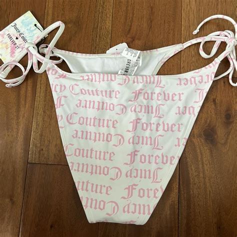 Juicy Couture Women S Pink And White Bikini And Tankini Bottoms Depop