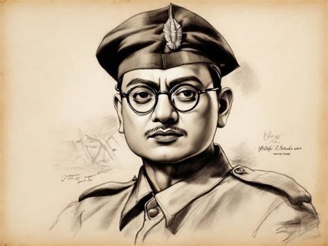 Premium Photo Indian Freedom Fighter Hand Drawing Netaji Subas