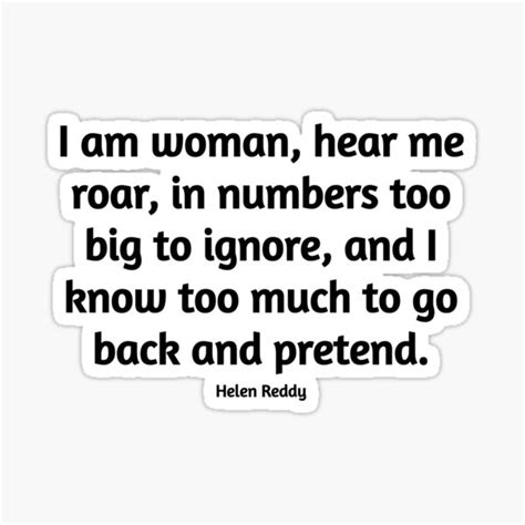 Helen Reddy I Am Woman Hear Me Roar Sticker For Sale By Ericmani1