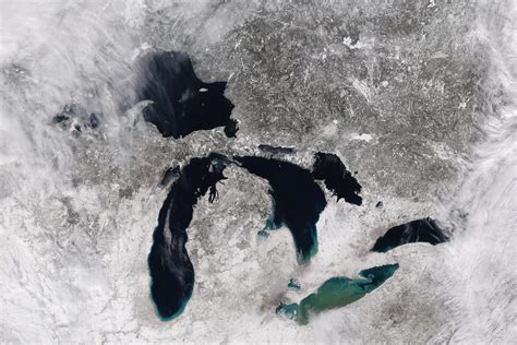 Winter Over The Great Lakes As Viewed By Viirs Cimss Satellite Blog