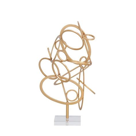 Modern Metal Acrylic Gold Sculpture, Gold - Walmart.com