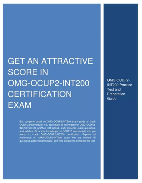 Ppt Get An Attractive Score In Omg Ocup Int Certification Exam