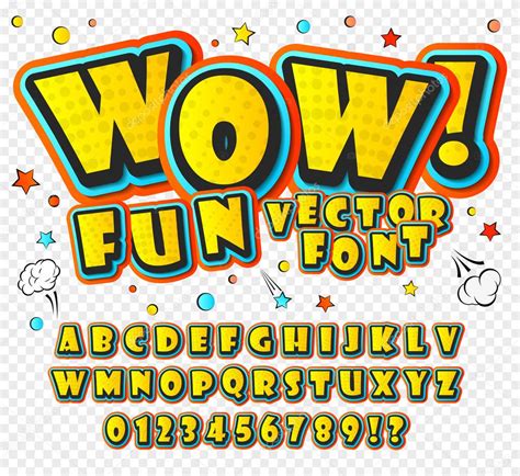 Wow. 3D alphabet in the style of comics. Kids letters — Stock Vector ...