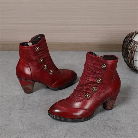 Cheap Johnature Patchwork Shoes Women Boots Genuine Leather Cloth